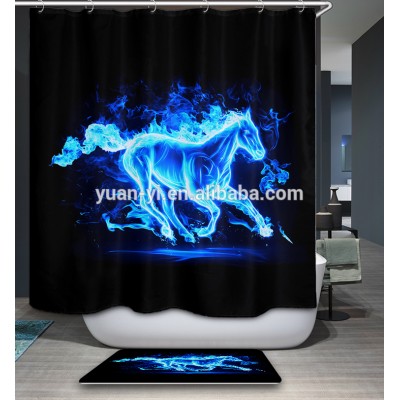 Factory direct sale high quality custom logo digital printing shower curtain/bathroom curtain